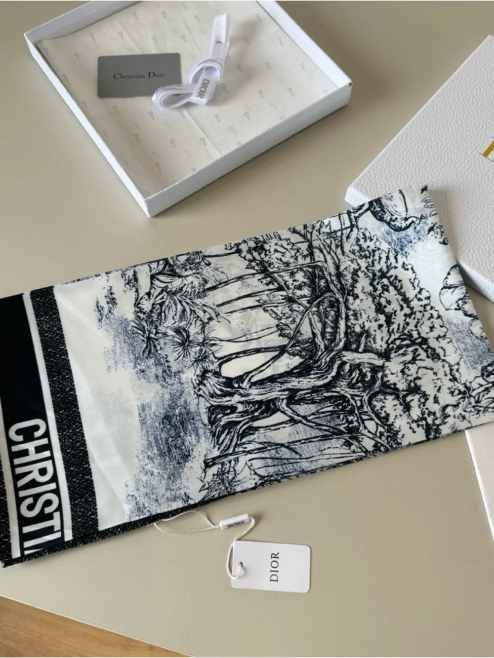 Dior Jungle Hand-Painted Square Scarf